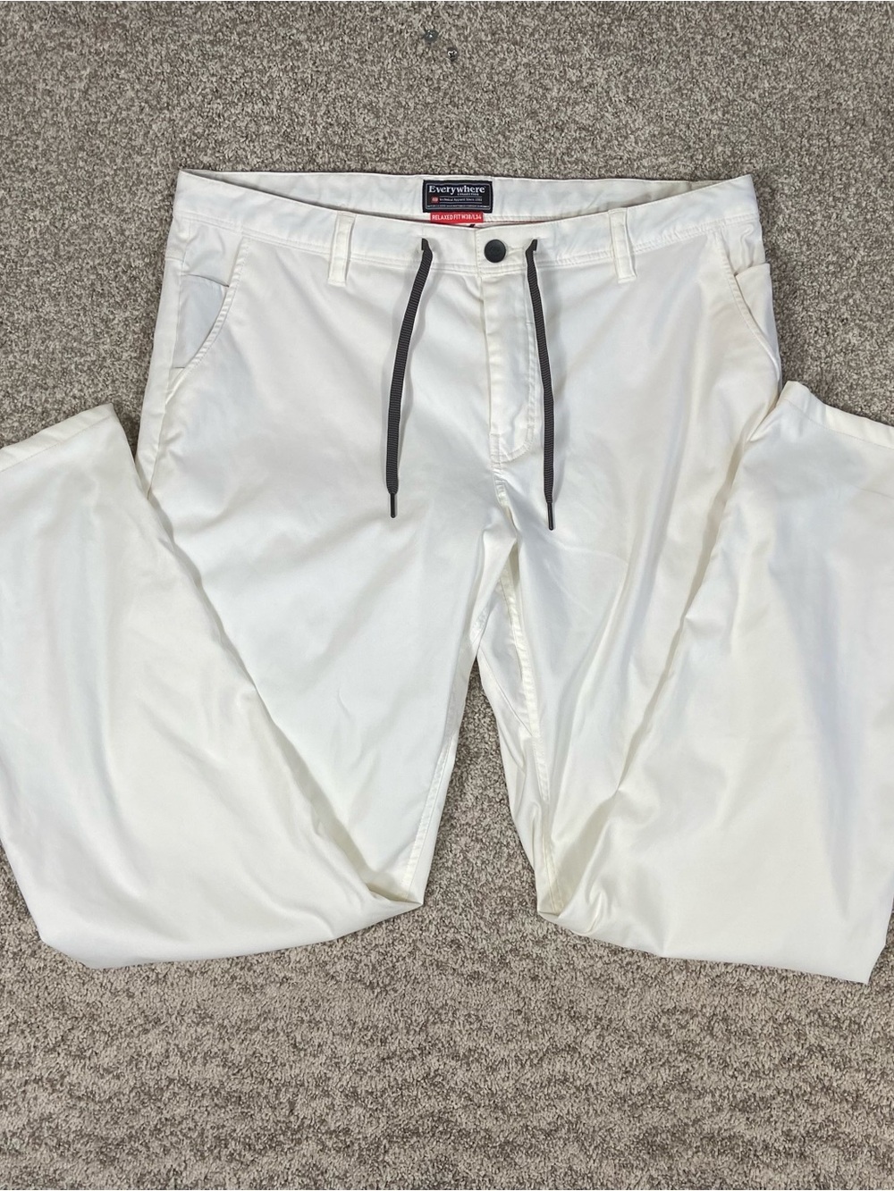 686 Everywhere Pant Relaxed Fit Mens 38x32 White Stretch Outdoor Hiking